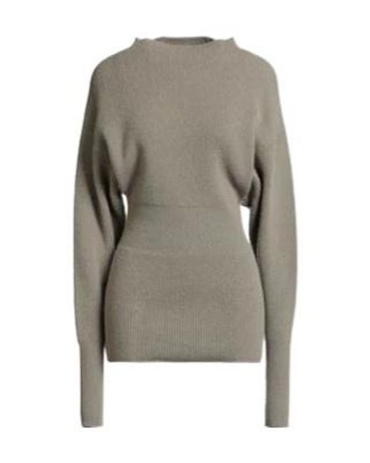Rick Owens Gray Solid-Color Lightweight Wool Sweater