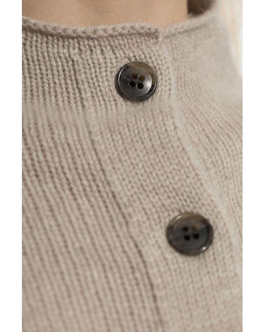 Lisa Yang Natural Zirelle Mock-Neck Cardigan
