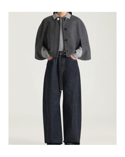 Givenchy Gray Cropped Button-Up Cape