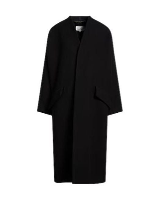 MM6 by Maison Margiela Black Minimalist Singlebreasted Overcoat