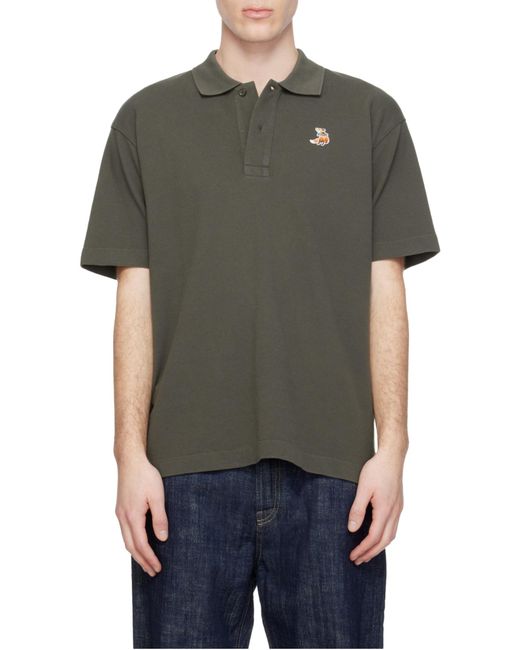 Maison Kitsuné Gray Maison Kitsuné Dreaming Fox Comfort Polo Shirt for men