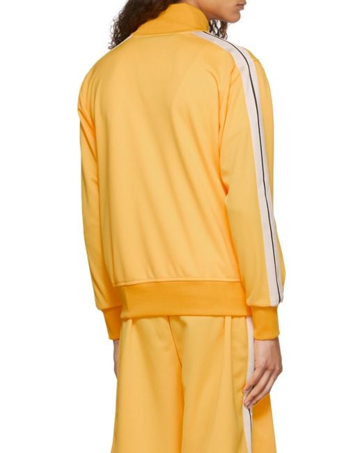 Palm Angels Yellow Stripe-Detail Zip-Up Track Jacket for men