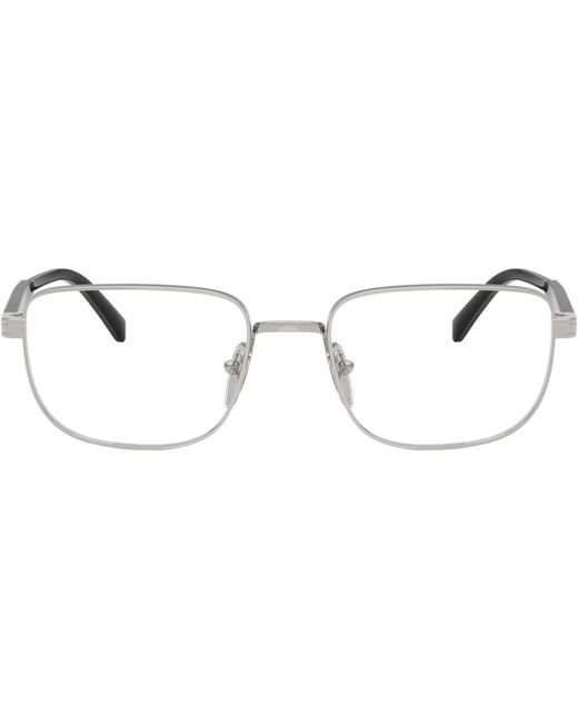Prada Black Eyewear Rectangular Frame Glasses for men