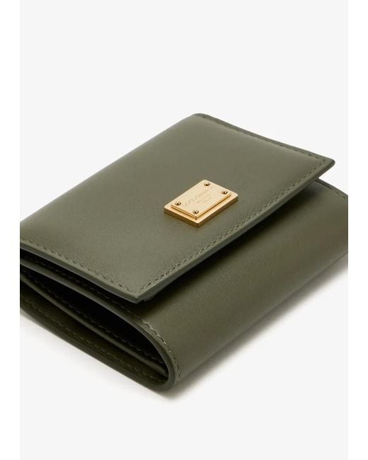 Dolce & Gabbana Green Logo Plaque Wallet