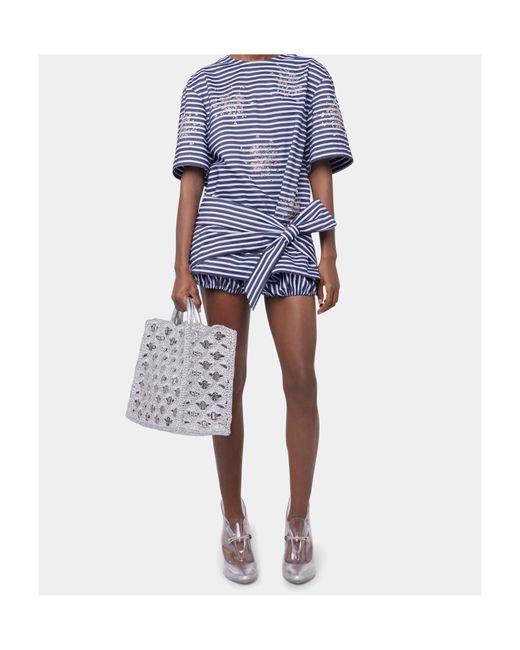Rabanne Blue Striped T-Shirt