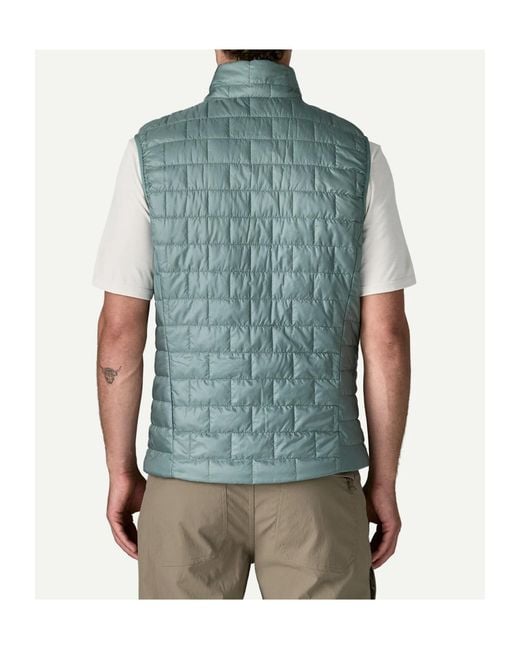 Patagonia Blue Nano Puff Quilted Sleeveless Jacket for men