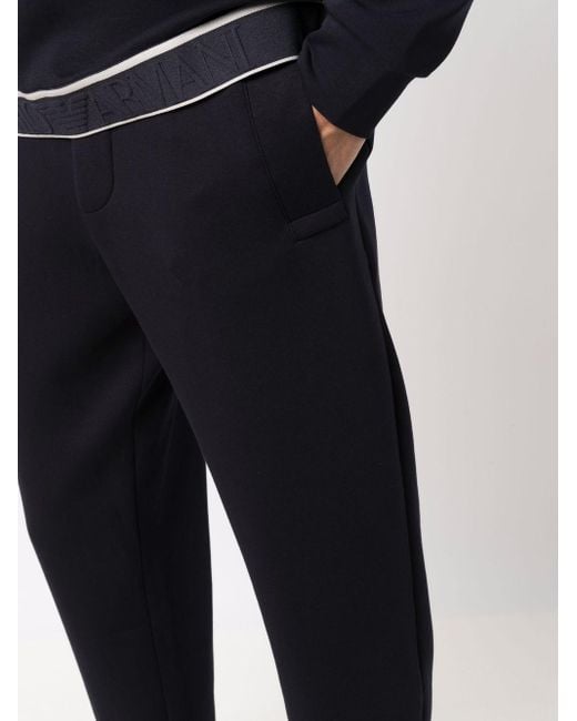 Emporio Armani Blue Elasticated Waist Drawstring Track Pants for men