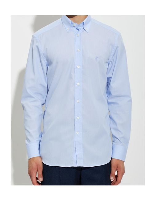 Etro Blue Long-Sleeved Shirt for men