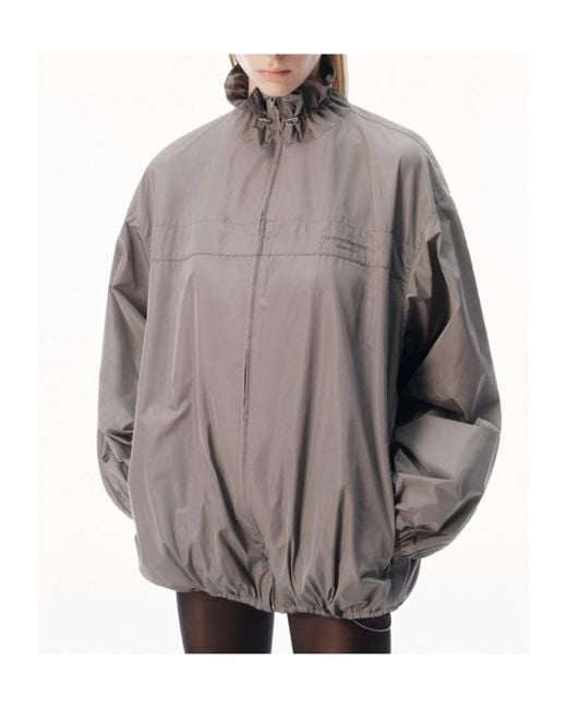 Alexander Wang Brown Gathered Neck Oversized Track Jacket