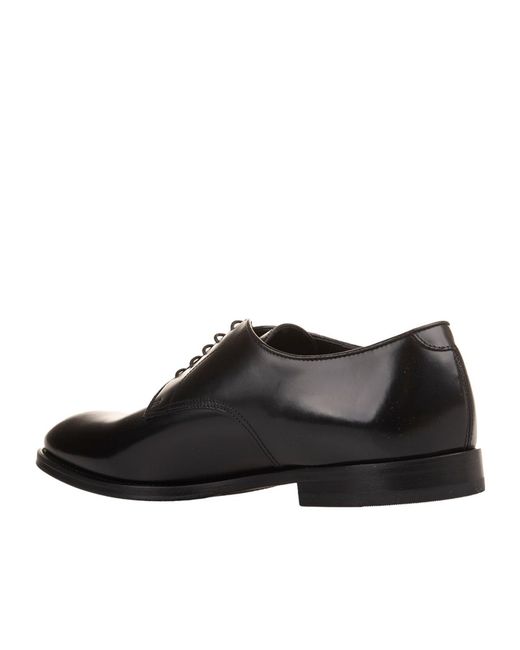 Doucal's Black Almond Toe Derby Shoes for men