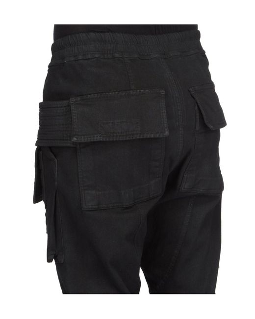 Rick Owens Black Creatch Cargo Trousers for men