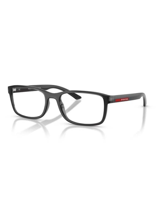 Prada Linea Rossa White Prada Eyewear Rectangular Frame Glasses for men