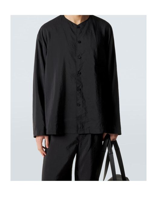 Lemaire Black Silk-Blend Shirt for men