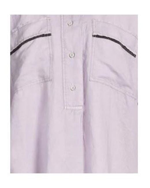 Brunello Cucinelli Purple Solid Color Short-Sleeved Top