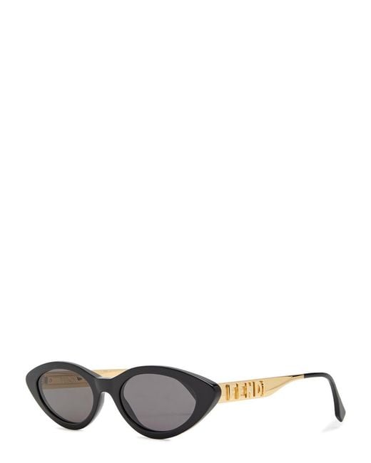 Fendi White Metal-Rimmed Sunglasses