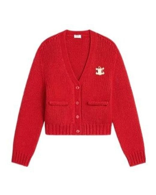 Céline Red Cardigan