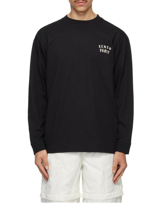 KENZO Black Boke Heart Long Sleeve T-Shirt for men