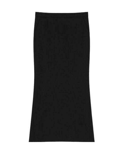 Givenchy Black Midi Kickback Skirt