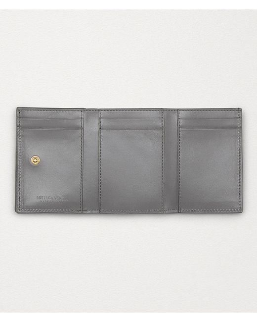 Bottega Veneta Gray Woven Flip Wallet