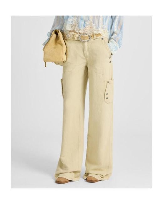 Ermanno Scervino Natural Buttoned Trousers