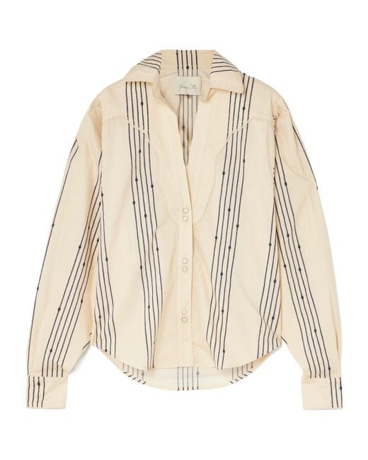 Johanna Ortiz Natural Printed Cotton-Poplin Shirt