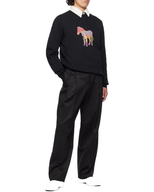 Paul Smith Black Ps Paul Smith Zebra Printed Crewneck Sweatshirt for men