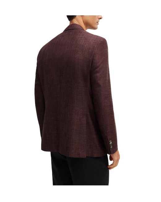 Boss Brown Check Single-Breasted Blazer for men