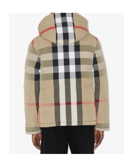 Burberry Brown Reversible Check Puffer Jacket for men