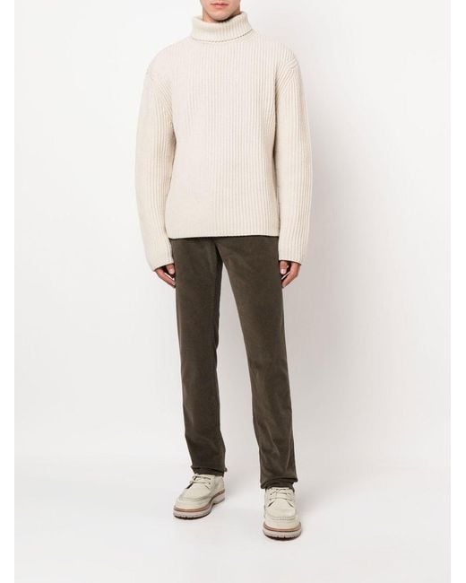 Jacob Cohen Gray Logo Patch Low-Rise Corduroy Trousers for men