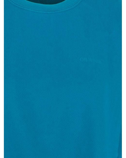 Off-White c/o Virgil Abloh Blue Diag-Stripe Print Sweatshirt
