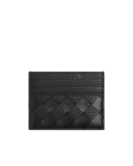 Bottega Veneta Black Intrecciato Credit Card Case for men