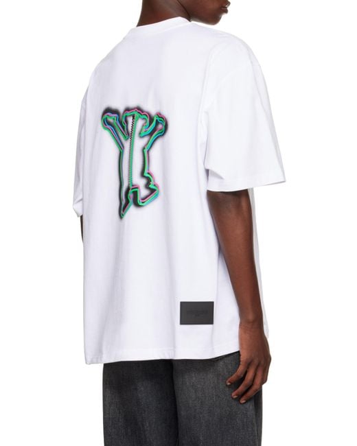 we11done White Graphic-Print Cotton T-Shirt for men