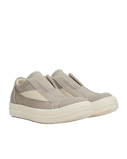 Rick Owens Gray Concordians Laceless Retro Casual Sneakers