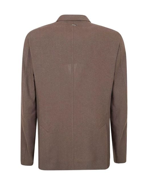 Herno Brown Single-Breasted Blazer for men