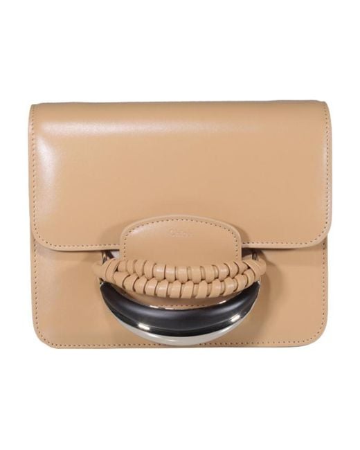 Chloé Natural Chloé Kattie Foldover Crossbody Bag
