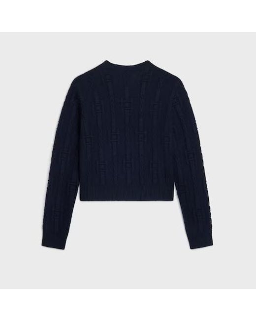 Céline Blue Chains Cashmere Crew Neck Sweater