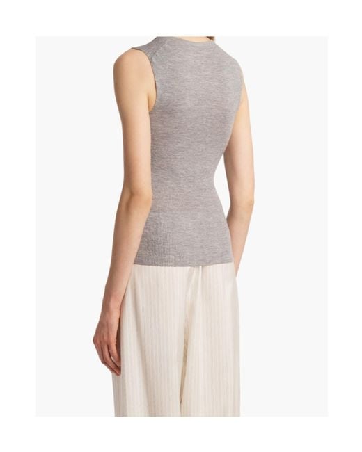 Khaite Gray Renato Ribbed Top
