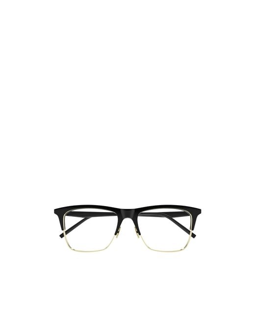 Saint Laurent Metallic Eyewear Square Frame Glasses