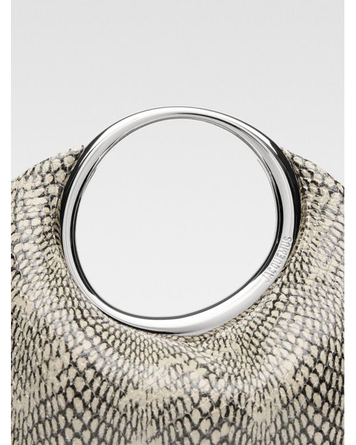 Jacquemus Gray Le Petit Calino Snakeskin Clutch Bag