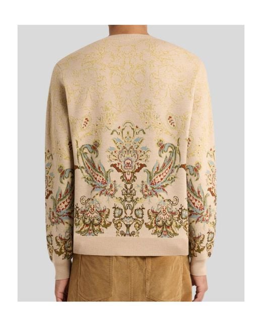 Etro Natural Paisley Jacquard Knitted Jumper for men
