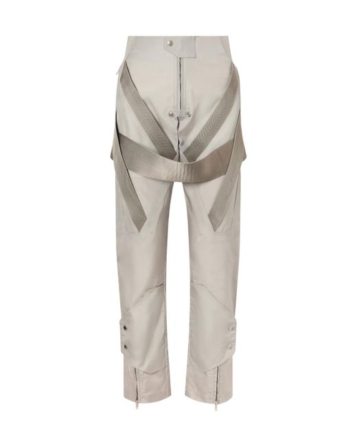 Rick Owens Gray Megastrapped Moto Trousers