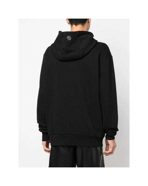 Philipp Plein Black Monsters Pattern Printed Hoodie for men