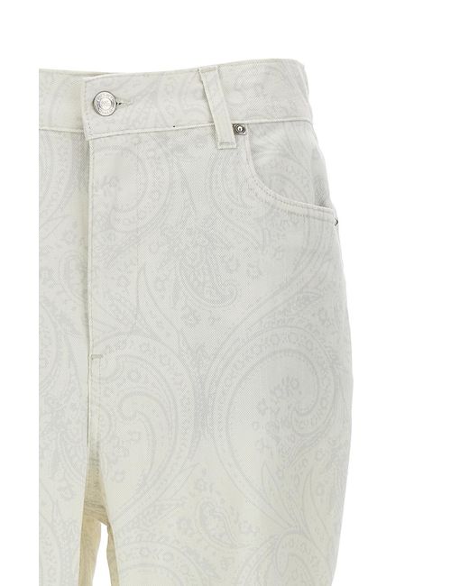 Etro Gray Paisley Printed Cropped Jeans