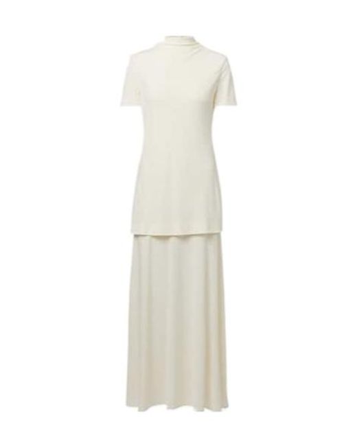 Jil Sander White Layered Crêpe Maxi Dress