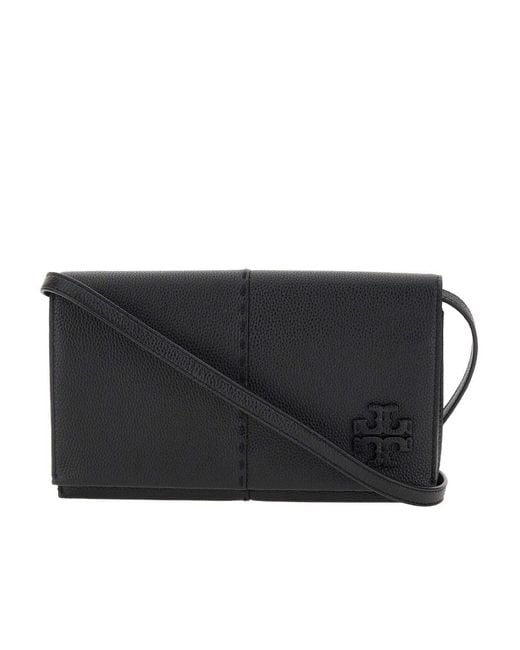 Tory Burch Black Logo Plaque Shoulder Bag