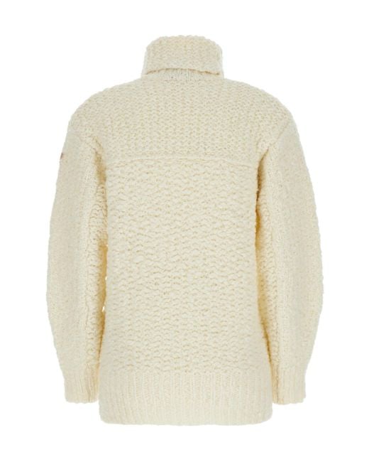 Moncler White Grenoble Roll-Neck Knitted Jumper