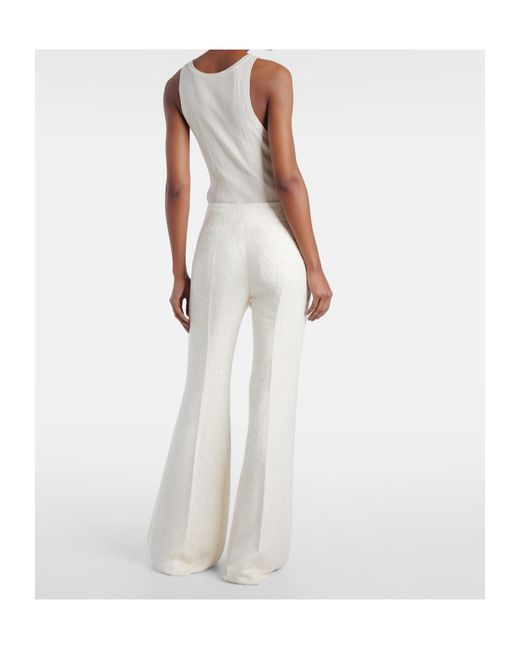 Gabriela Hearst White Rhein Flared Silk Pants