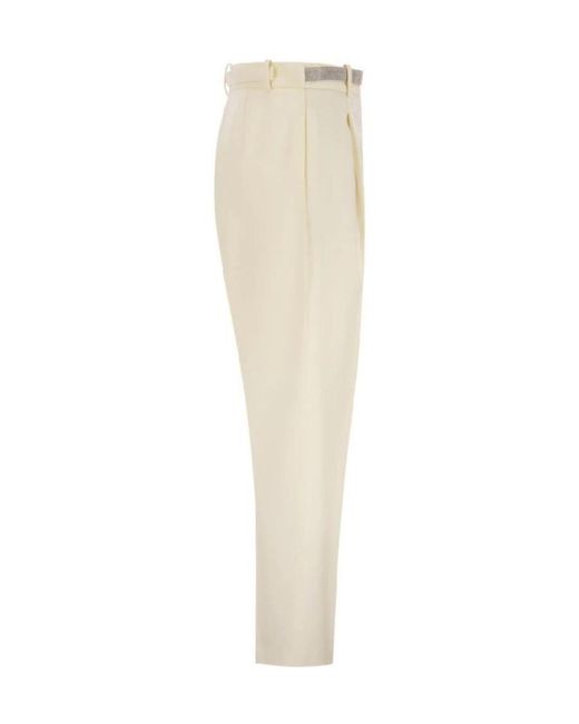 Fabiana Filippi Natural Straight-Leg Belt Embellished Pants