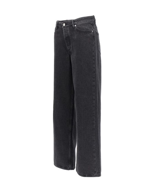 A.P.C. Gray Wide-Leg Cropped Jeans