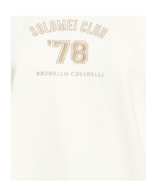 Brunello Cucinelli White Minimalist Solid Color Long Sleeve Sweatshirt